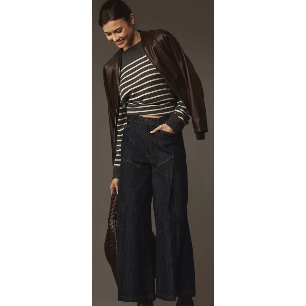 Anthropologie Pilcro Seamed Flounce High-Rise Wide Leg Jeans Women’s Sz. 29 - Picture 1 of 6